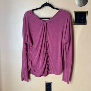 Pink Long Sleeve Yoga Top